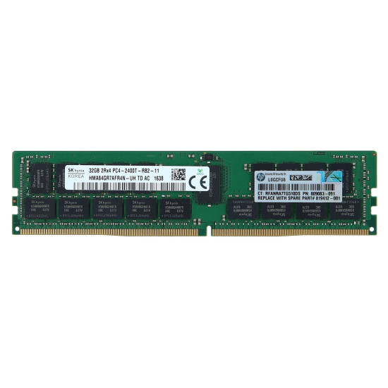 32GB HP PC4-19200T-R DDR4-2400 2Rx4 RDIMM (Refurbished)