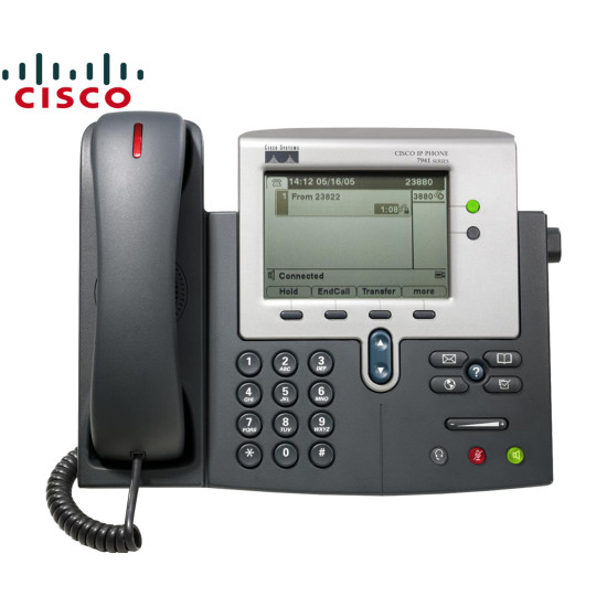 IP PHONE CISCO UNIFIED 7941G GB NO SPIRAL TELEPHONE CABLE (Refurbished)