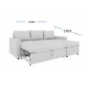 Concept Γωνιακός Καναπές Κρεβάτι με Αναστρέψιμη Γωνία & Αποθηκευτικό Χώρο Γκρι 218x153x80cm