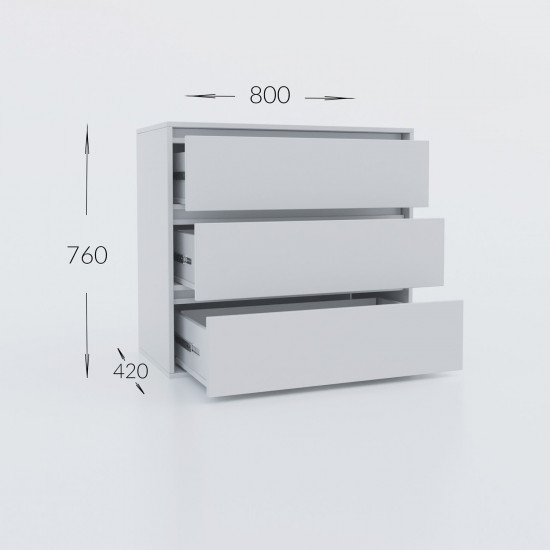 Συρταριέρα Idea Λευκό 80x42x76cm