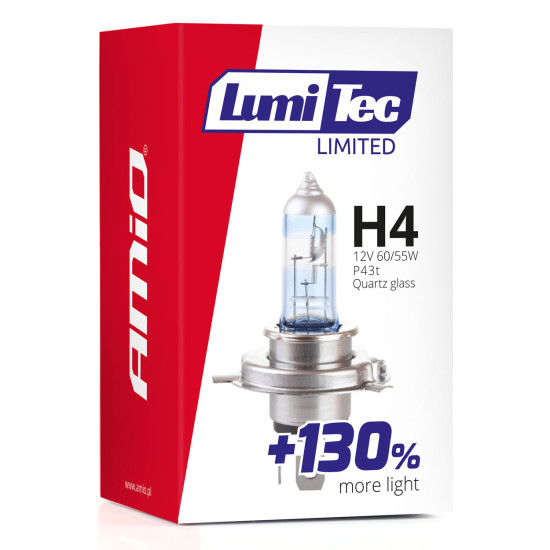 H4 12V 60/55W P43t LUMITEC LIMITED +130% UP TO 40m AMIO - 1 ΤΕΜ.