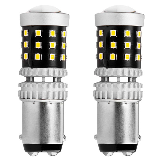 ΛΑΜΠΑΚΙΑ ΔΙΠΟΛΙΚΑ LED ΛΕΥΚΑ CAN-BUS P21/5w BAY15D 12/24V 39xSMD 2016 ΑMiO - 2 TEM.