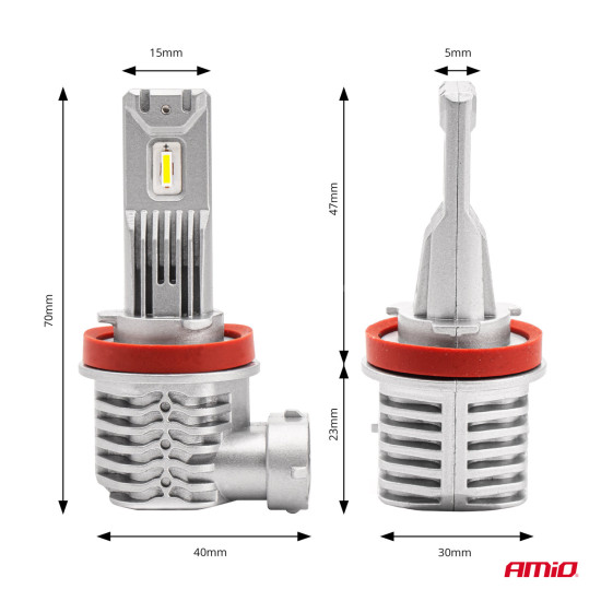 ΛΑΜΠΕΣ LED H8/Η9/Η11 10-16V 40W 6.500K 4400lm  (ΨΥΚΤΡΑ) X1 SERIES AMIO - 2ΤΕΜ.