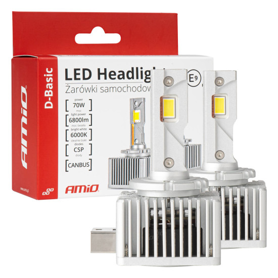 ΛΑΜΠΕΣ LED D1S/D1R 12V 6.000K 6800lm CAN-BUS D-BASIC SERIES AMIO - 2 Τεμ.