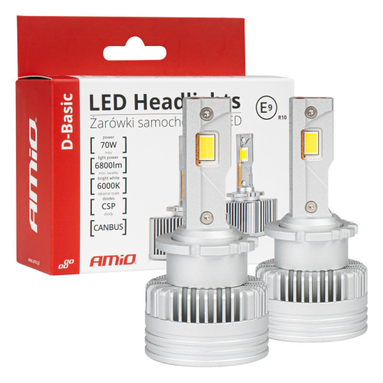 ΛΑΜΠΕΣ LED D2S/D2R 12V 6.000K 6800lm CAN-BUS D-BASIC SERIES AMIO - 2 Τεμ.