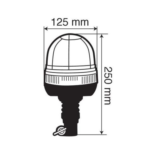 Φάρος βιδωτός Ελαστικός RL-3 12V/24V με DIN 125x250mm
