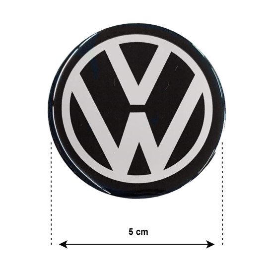 VW ΑΥΤΟΚΟΛΛΗΤΑ ΣΗΜΑΤΑ ΖΑΝΤΩΝ 5 cm ΜΑΥΡΟ/ΧΡΩΜΙΟ ΜΕ ΕΠΙΚΑΛΥΨΗ ΣΜΑΛΤΟΥ  - 4 ΤΕΜ.