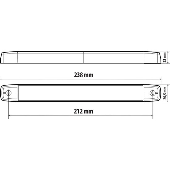 ΦΩΣ ΟΓΚΟΥ 10-30V 16SMD LED ΑΔΙΑΒΡΟΧΟ (IP67) ΒΙΔΩΤΟ 238x22mm ΛΕΥΚΟ NEON  LAMPA - 1 TEM.