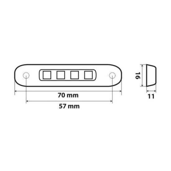 ΦΩΣ ΟΓΚΟΥ ΦΟΡΤΗΓΟΥ 4LED ΠΟΡΤΟΚΑΛΙ 12/24V 70x16x11mm ΑΔΙΑΒΡΟΧΟ 1ΤΕΜ.