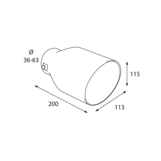 ΑΚΡΟ (ΜΠΟΥΚΑ) ΕΞΑΤΜΙΣΗΣ ΟΒΑΛ TS-79 36>63mm (ΜΗΚΟΣ: 200mm / ΦΑΡΔΟΣ: 113mm ) LAMPA - 1 TEM.