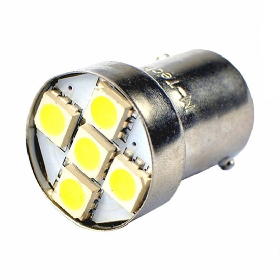 Λάμπα Ba15s (R10W /P21W) 5xSMD 5050 12V Λευκή 2τεμ