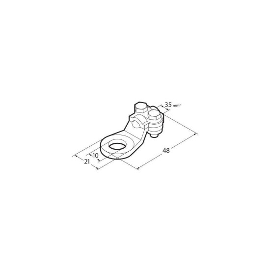 ΑΚΡΟΔΕΚΤΕΣ ΚΑΛΩΔΙΩΝ ΜΠΑΤΑΡΙΑΣ 35mm²  ΜΕ ΤΡΥΠΑ 10mm ΜΕ ΠΛΑΚΑ ΣΥΣΦΙΞΗΣ 2ΤΕΜ