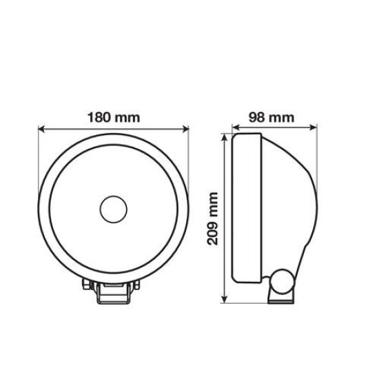 ΠΡΟΒΟΛΕΑΣ SATURN 7 INCH 12/24V-H7 ΚΑΡΦΙ ΜΕ LED ΘΕΣΕΩΣ ΣΤΡΟΓΓΥΛΟΣ 180mm 1ΤΕΜ.