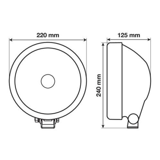 ΠΡΟΒΟΛΕΑΣ NEPTUNE 9' 12/24V-H7 ΚΑΡΦΙ ΜΕ T10 W5W ΘΕΣΕΩΣ ΣΤΡΟΓΓΥΛΟΣ 220mm 1ΤΕΜ.