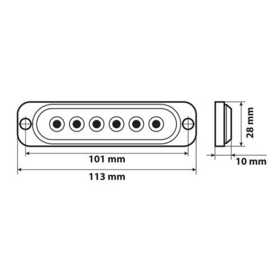 ΣΤΡΟΜΠΟ ΠΟΡΤΟΚΑΛΙ LS1 12/24V ΜΕ 6 LED 19 ΧΡΗΣΕΩΝ ΑΔΙΑΒΡΟΧΟ 113x28mm 1ΤΕΜ.