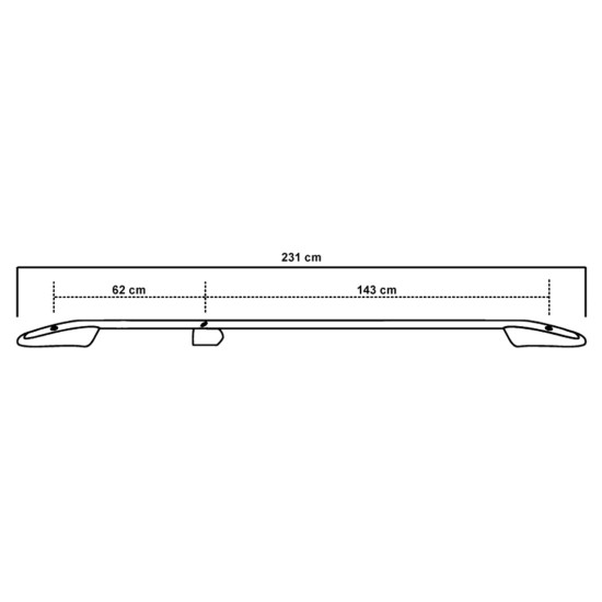 VW T5 2003-2015 /T6 2015+ ΠΑΡΑΛΛΗΛΕΣ ΜΠΑΡΕΣ ΟΡΟΦΗΣ ΑΛΟΥΜΙΝΙΟΥ L1 ΑΣΗΜΙ