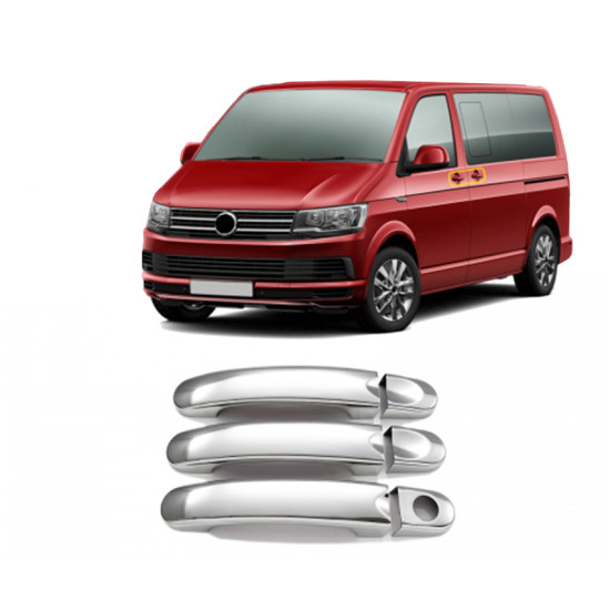 ΧΕΡΟΥΛΙΑ ΠΟΡΤΑΣ ΓΙΑ VW T6 TRANSPORTER VAN 2015+ 3 ΠΟΡΤΕΣ  ΧΡΩΜΙΟ ΜΕΤΑΛΛΙΚΑ