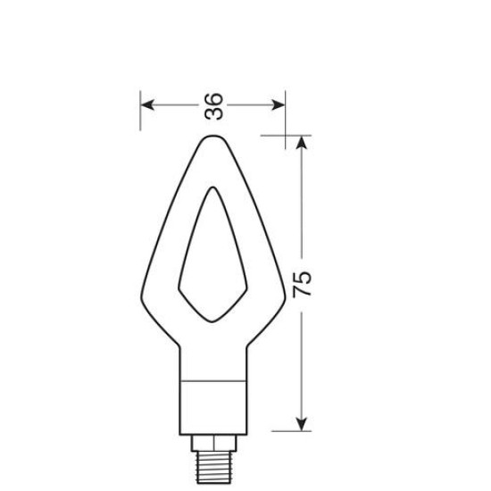 Φλας KIER μαύρο LED 75x36mm