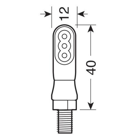 ΦΛΑΣ ΜΟΤΟ NANO LED 12V 35x18mm ΜΑΥΡΑ 2 ΤΕΜ.