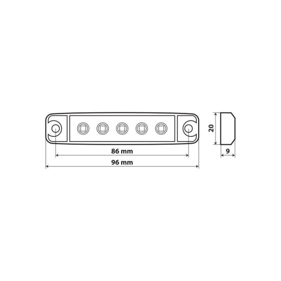 ΦΩΣ ΟΓΚΟΥ 12/24V 5xSMD LED ΛΕΥΚΟ ΔΙΑΦΑΝΟ 96x20mm ΜΕ ΕΓΚΡΙΣΗ ΤΥΠΟΥ R7/R10  LAMPA - 1 TEM.