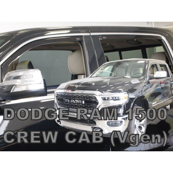 ΑΝΕΜΟΘΡΑΥΣΤΕΣ ΓΙΑ DODGE RAM 1500 CREW CAB (ΔΙΠΛΟΚΑΜΠΙΝΟ) 4D 2019+ ΣΕΤ ΑΥΤΟΚΙΝΗΤΟΥ ΑΠΟ ΕΥΚΑΜΠΤΟ ΦΙΜΕ ΠΛΑΣΤΙΚΟ HEKO - 4 ΤΕΜ.