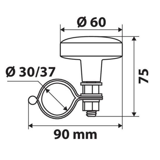 ΤΕΜΠΕΛΗΣ ΤΙΜΟΝΙΟΥ SPINNY RING 60mm ΓΙΑ ΤΙΜΟΝΙΑ 30-37mm (ΜΑΥΡΟ/ΚΟΚΚΙΝΗ ΡΙΓΑ)