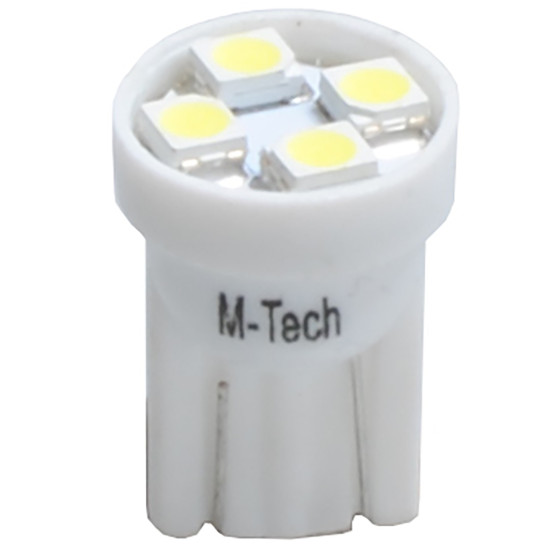 T10 W5W 12V W2,1x9,5d LED 4xSMD3528 ΛΕΥΚΟ (ΚΑΡΦΩΤΟ ΑΚΑΛΥΚΟ) 1ΤΕΜ. M-TECH