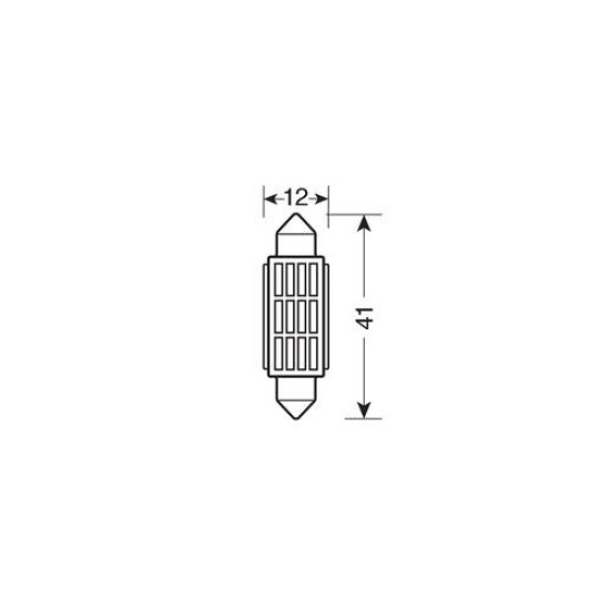 ΛΑΜΠΑΚΙ ΠΛΑΦΟΝΙΕΡΑΣ 12V 12x41mm 150lm ΛΕΥΚΟ MEGA-LED12 (ΔΙΠΛΗΣ ΠΟΛΙΚΟΤΗΤΑΣ- CAN-BUS) BLISTER 1ΤΕΜ.