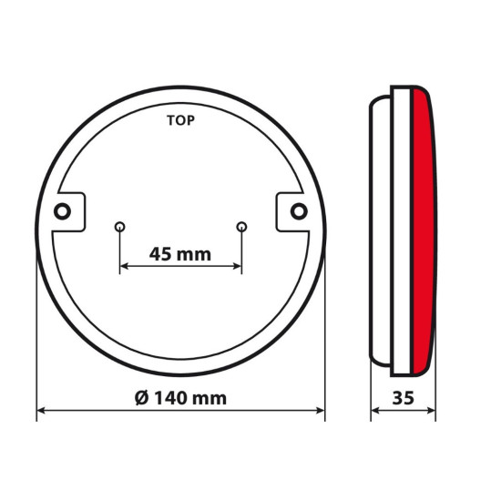 ΦΩΣ ΠΙΣΩ ΔΕΞΙ 12/24V DYNAMIC-O 140 mm ΜΕ 29 LED 3 ΧΡΗΣΕΙΣ ΘΕΣΕΩΣ/ΦΛΑΣ/STOP (ΚΟΚΚΙΝΟ/ΠΟΡΤΟΚΑΛΙ/ΛΕΥΚΟ) - 1 ΤΕΜ.