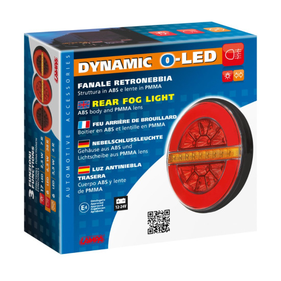 ΦΩΣ ΠΙΣΩ ΑΡΙΣΤΕΡΟ 12/24V DYNAMIC-O 140 mm ΜΕ 29 LED 3 ΧΡΗΣΕΙΣ ΟΜΙΧΛΗΣ/ΘΕΣΕΩΣ/ΦΛΑΣ (ΚΟΚΚΙΝΟ/ΠΟΡΤΟΚΑΛΙ) - 1 ΤΕΜ.