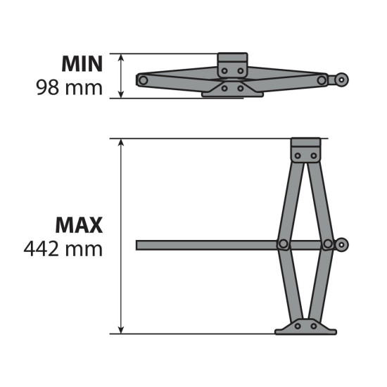 ΓΡΥΛΟΣ ΜΗΧΑΝΙΚΟΣ 2 ΤΟΝΩΝ 2.000KG ΓΙΑ SUV/4x4 98mm-442mm