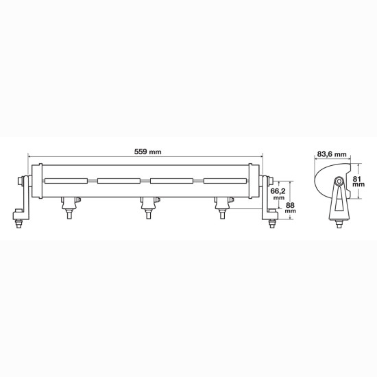 ΠΡΟΒΟΛΕΑΣ PLUTON 10-30V 72LED+NEON 120W 10.800lm 2 ΧΡΗΣΕΩΝ (ΚΑΡΦΙ ΚΑΙ ΘΕΣΕΩΣ NEON) 559x81x83,6mm 1ΤΕΜ.