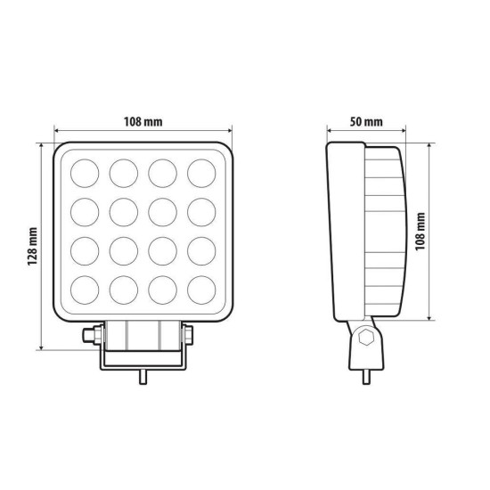 ΠΡΟΒΟΛΕΑΣ ΕΡΓΑΣΙΑΣ 9/32V 48W 16LED 2400lm 6.000K ΔΙΑΘΛΑΣΗΣ (WIDE BEAM) 128x108mm WL-31 LAMPA - 1 ΤΕΜ