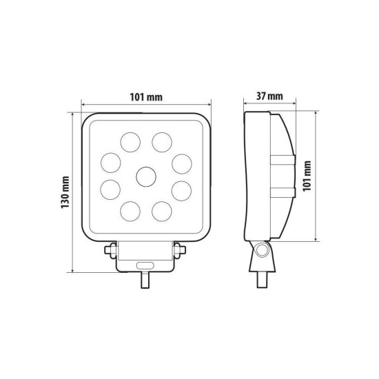 ΠΡΟΒΟΛΕΑΣ ΕΡΓΑΣΙΑΣ WL-30 10/30V 15W 1500lm 6.000k 9LED COMBO (ΔΙΑΘΛΑΣΗΣ) ΤΕΤΡΑΓΩΝΟΣ 130x110mm LAMPA - 1 τεμ.