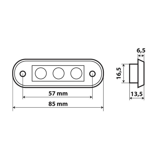 ΦΩΣ ΟΓΚΟΥ 3LED ΛΕΥΚΟ SMD 12/24V 85mm LAMPA - 20ΤΕΜ.