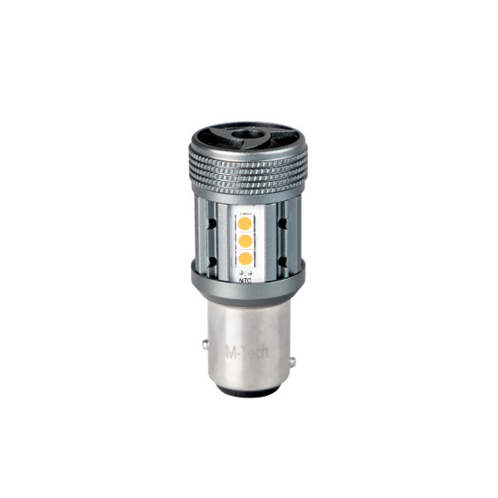 P21/5W 12/24V BAY15d 12xSMD3030 LED CAN-BUS ΚΟΚΚΙΝΟ PLATINIUM BLISTER M-TECH - 1 Τεμ.