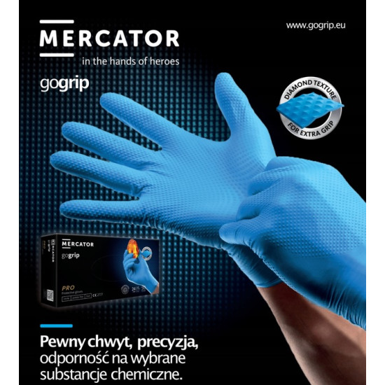 ΓΑΝΤΙΑ ΝΙΤΡΙΛΙΟΥ MERCATOR GOGRIP ΣΕ ΜΑΥΡΟ ΧΡΩΜΑ SMALL (S) ΑΜΙΟ - 50 ΤΕΜ.