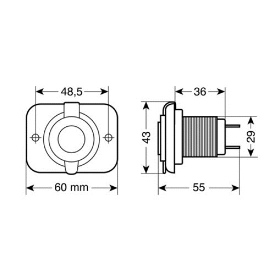 ΠΡΙΖΑ ΦΟΡΤΙΣΗΣ ΜΕ ΚΑΠΑΚΙ ΜΕ 2 USB 12/24V EXT-8