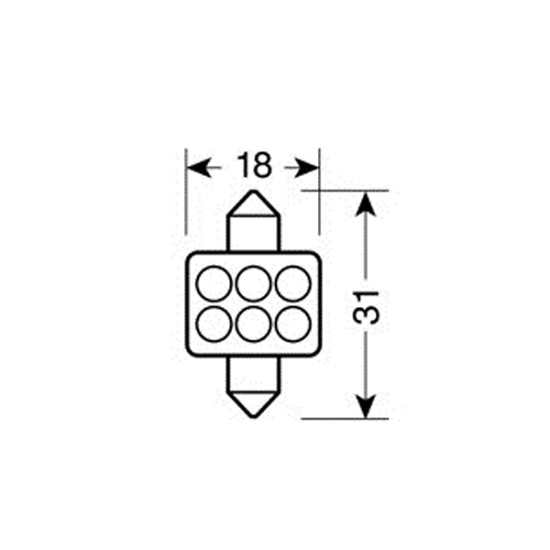 ΛΑΜΠΑΚΙ ΠΛΑΦΟΝΙΕΡΑΣ 6 LED 18x31mm