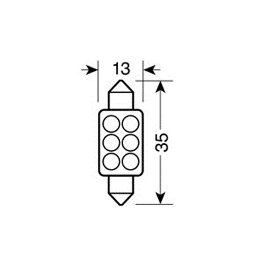 ΛΑΜΠΑΚΙ ΠΛΑΦΟΝΙΕΡΑΣ 6 LED 13x35mm