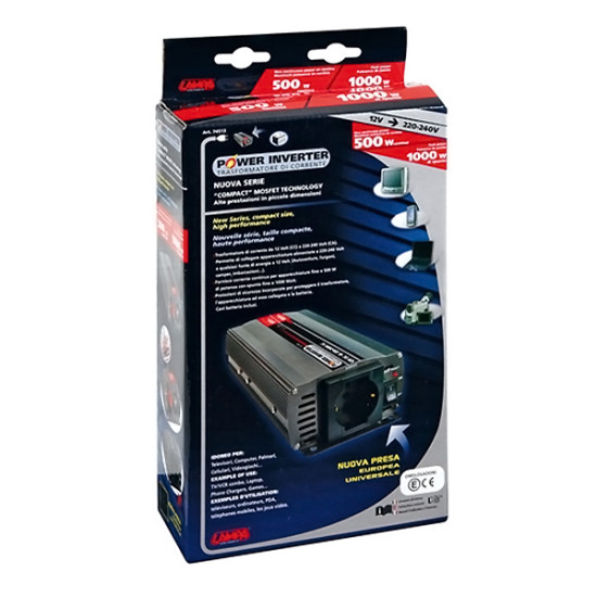 POWER INVERTER 500 ΜΕΤΑΤΡΟΠΕΑΣ 12V > 220V MAX POWER 500W - PEAK POWER 1000W