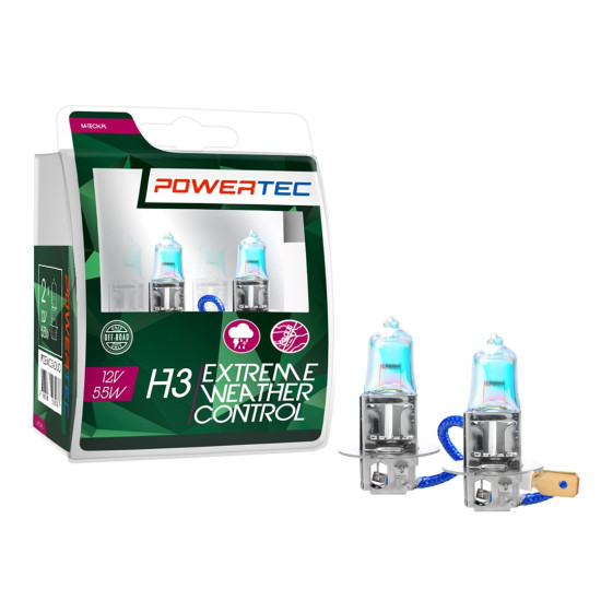 H3 12V 55W PK22s POWERTEC ΛΑΜΠΕΣ EXTREME WEATHER CONTROL M-TECH - 2 ΤΕΜ.