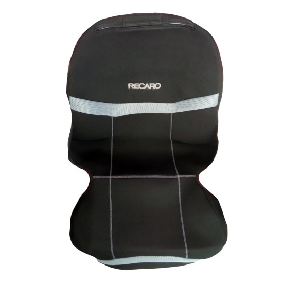 ΗΜΙΚΑΛΥΜΜΑΤΑ ΚΑΘΙΣΜΑΤΩΝ BUCKET RECARO ΜΑΥΡΟ/ΓΚΡΙ ΜΕ ΥΠΟΔΟΧΗ ΠΡΟΣΚΕΦΑΛΟΥ VELCRO & ΠΡΟΣΚΕΦΑΛΟ - 2 ΤΕΜ.