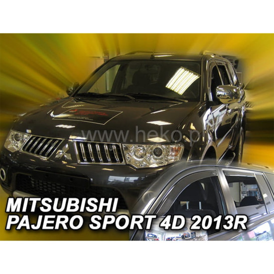 ΑΝΕΜΟΘΡΑΥΣΤΕΣ ΓΙΑ MITSUBISHI PAJERO SPORT 5D 2013-2018 ΣΕΤ ΑΥΤΟΚΙΝΗΤΟΥ ΑΠΟ ΕΥΚΑΜΠΤΟ ΦΙΜΕ ΠΛΑΣΤΙΚΟ HEKO - 4 ΤΕΜ.