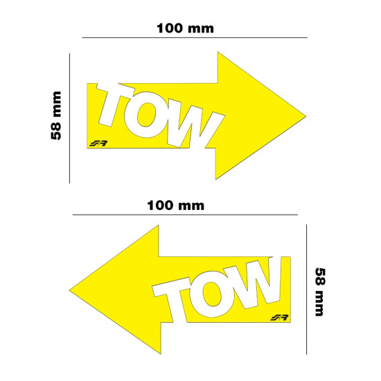 ΑΥΤΟΚΟΛΛΗΤΟ TOW ΚΙΤΡΙΝΟ 100x58mm SIMONI RACING - 2 ΤΕΜ.