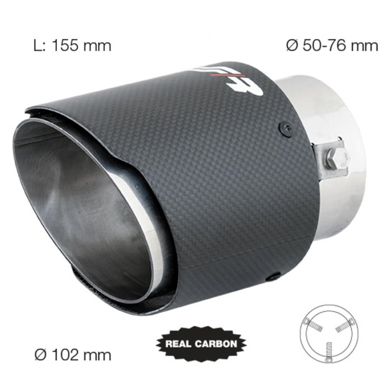 ΑΚΡΟ ΕΞΑΤΜΙΣΗΣ REAL CARBON 50-76mm ΣΤΡΟΓΓΥΛΟ