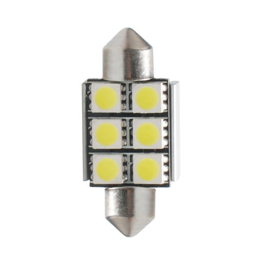 ΛΑΜΠΑΚΙΑ ΠΛΑΦΟΝΙΕΡΑΣ C5W/C10W 12V 1,44W SV8,5 36mm CAN-BUS+RADIATOR LED 6xSMD5050 PREMIUM ΛΕΥΚΟ 1ΤΕΜ