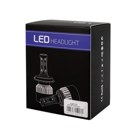 H13  H/L 10>36V 6.500K 10.000lm 80W COB LED EPISTAR 1021 C6 KIT ΜΕ ΑΝΕΜΙΣΤΗΡΑΚΙ M-TECH - 2 ΤΕΜ.