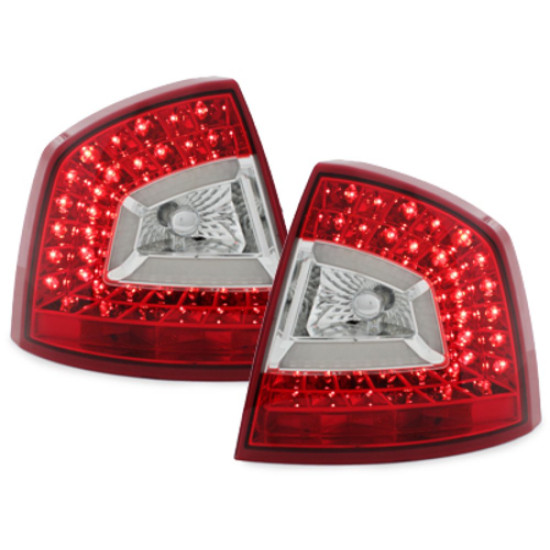 ΦΑΝΑΡΙΑ ΠΙΣΩ ΓΙΑ SKODA OCTAVIA 5 1Z LIM. 2004-2011 LiTEC LED RED/CLEAR - 2 ΤΕΜ