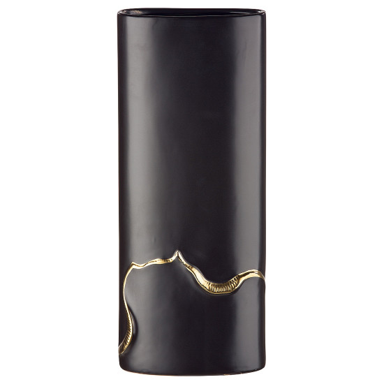 Βάζο ArteLibre Μαύρο/Χρυσό Κεραμικό 8x14x34.5cm